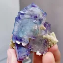 Natural Phantom Fluorite coexists with Mica comes from Yaogangxian,Hunan 50*30*60MM - image 1