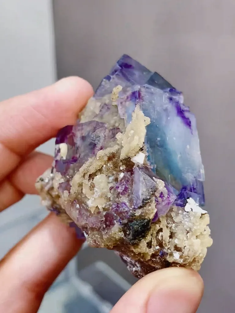 Natural Phantom Fluorite coexists with Mica comes from Yaogangxian,Hunan 50*30*60MM - image 5