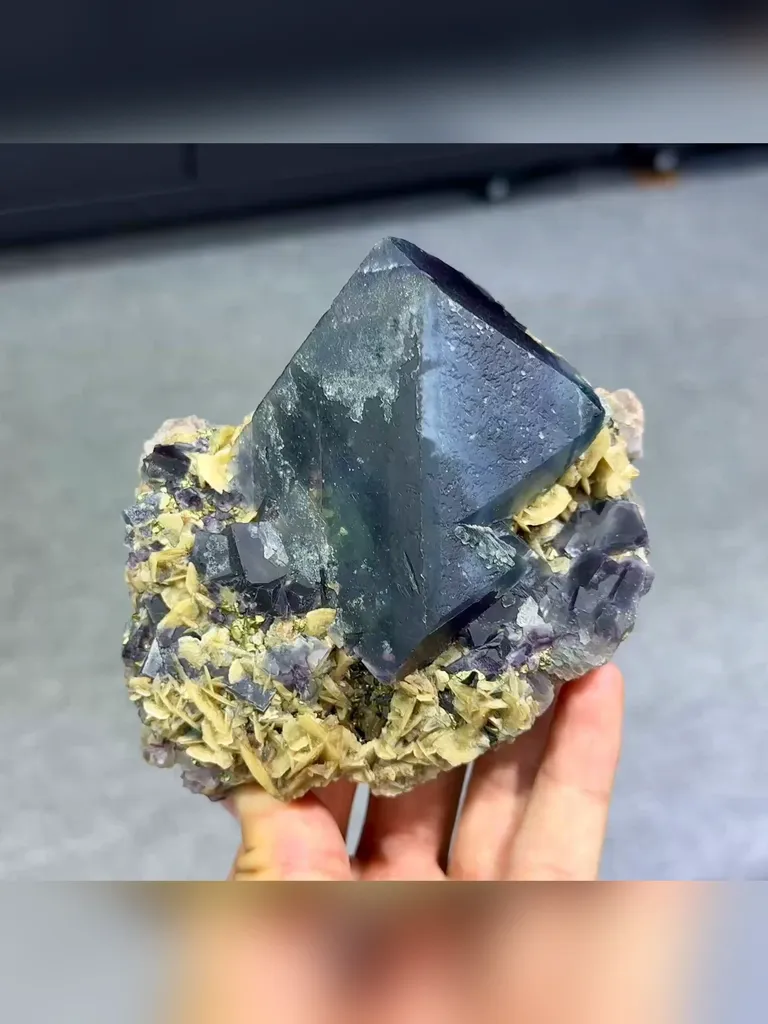 Natural Phantom Fluorite comes from Yindu,Inner Mongolia 100*90*70MM - image 2