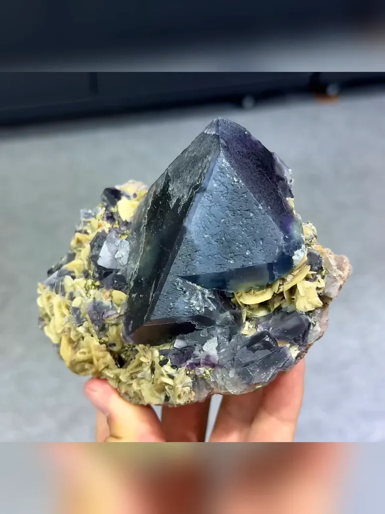 Natural Phantom Fluorite comes from Yindu,Inner Mongolia 100*90*70MM image