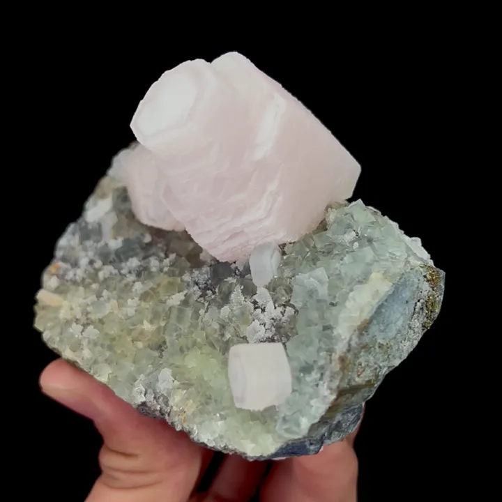 Natural Pink Calcite and Fluorite, Mineral Specimen:Fujian,China (90*70*65MM) image