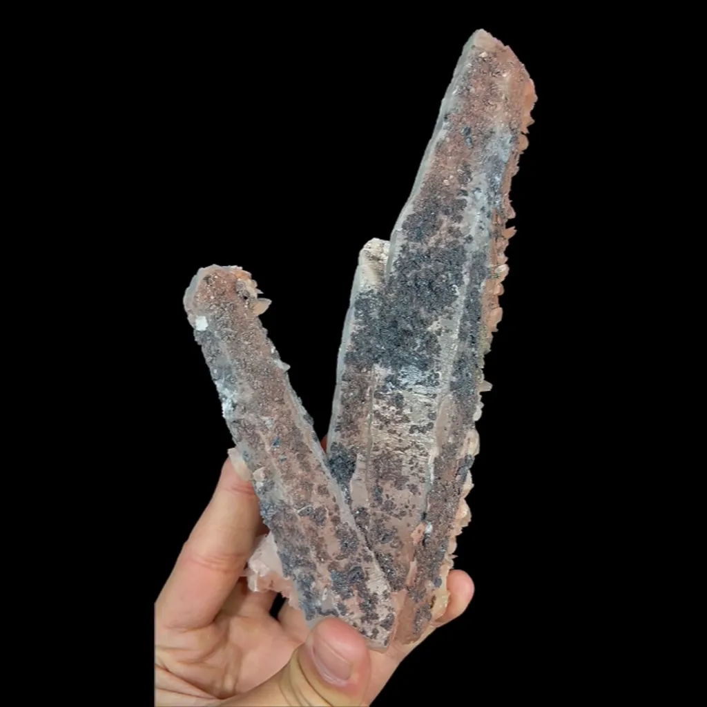 Natural Pink Calcite and Quartz, Mineral Specimen: Inner Mongolia,China (105*200*60MM) - image 4