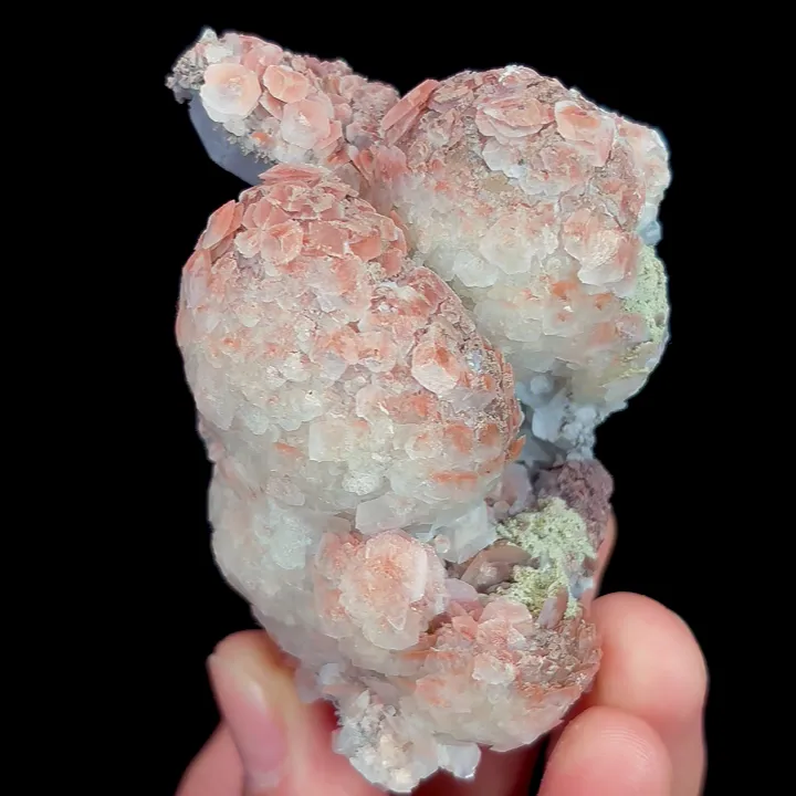 Natural Pink Calcite and Quartz, Mineral Specimen: Inner Mongolia,China (55*50*60MM) image