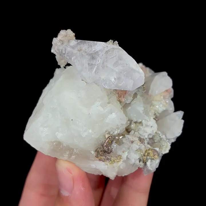 Natural Pink Calcite and Quartz, Mineral Specimen:Daye,Hubei (80*65*45MM) - image 5