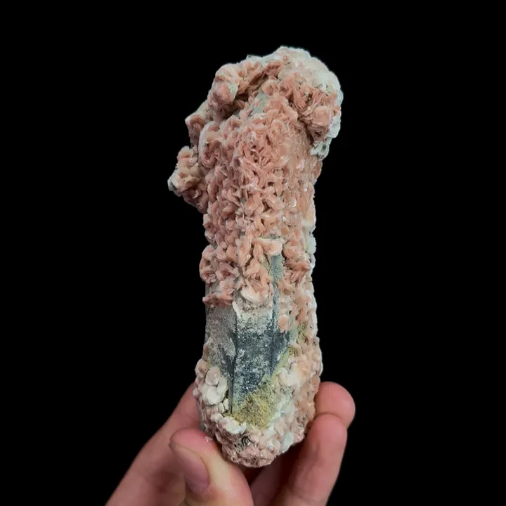 Natural Pink Calcite and Quartz, Mineral Specimen:Inner Mongolia,China (50*115*45MM) image