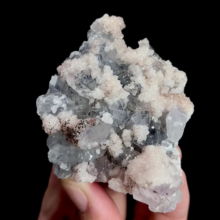 Natural Pink Calcite and Quartz, Mineral Specimen:Yaogangxian,Hunan (55*60*30MM) image