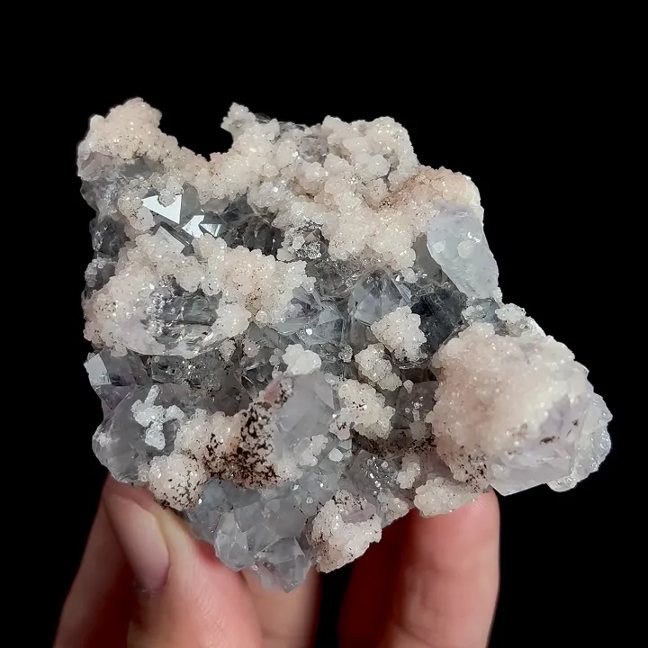 Natural Pink Calcite and Quartz, Mineral Specimen:Yaogangxian,Hunan (55*60*30MM) - image 4