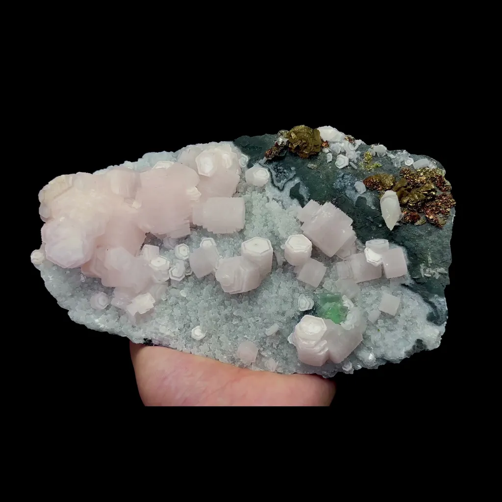 Natural Pink Coin Calcite Mineral Specimen,High Quality Specimen,FUJIAN,CHINA(220*130*60mm) image