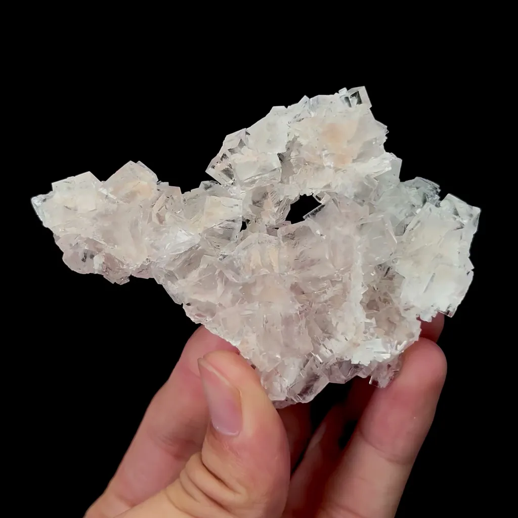 Natural Pink Cubic Fluorite Mineral Specimen,High Quality Specimen,XIANGHUALING,HUNAN,CHINA(66*23*88mm) image