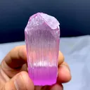 Natural Pink Kunzite Crystal – V-Shaped Termination, Blue Tourmaline, Albite 14g - image 2