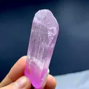 Natural Pink Kunzite Crystal – V-Shaped Termination, Blue Tourmaline, Albite 14g - image 7
