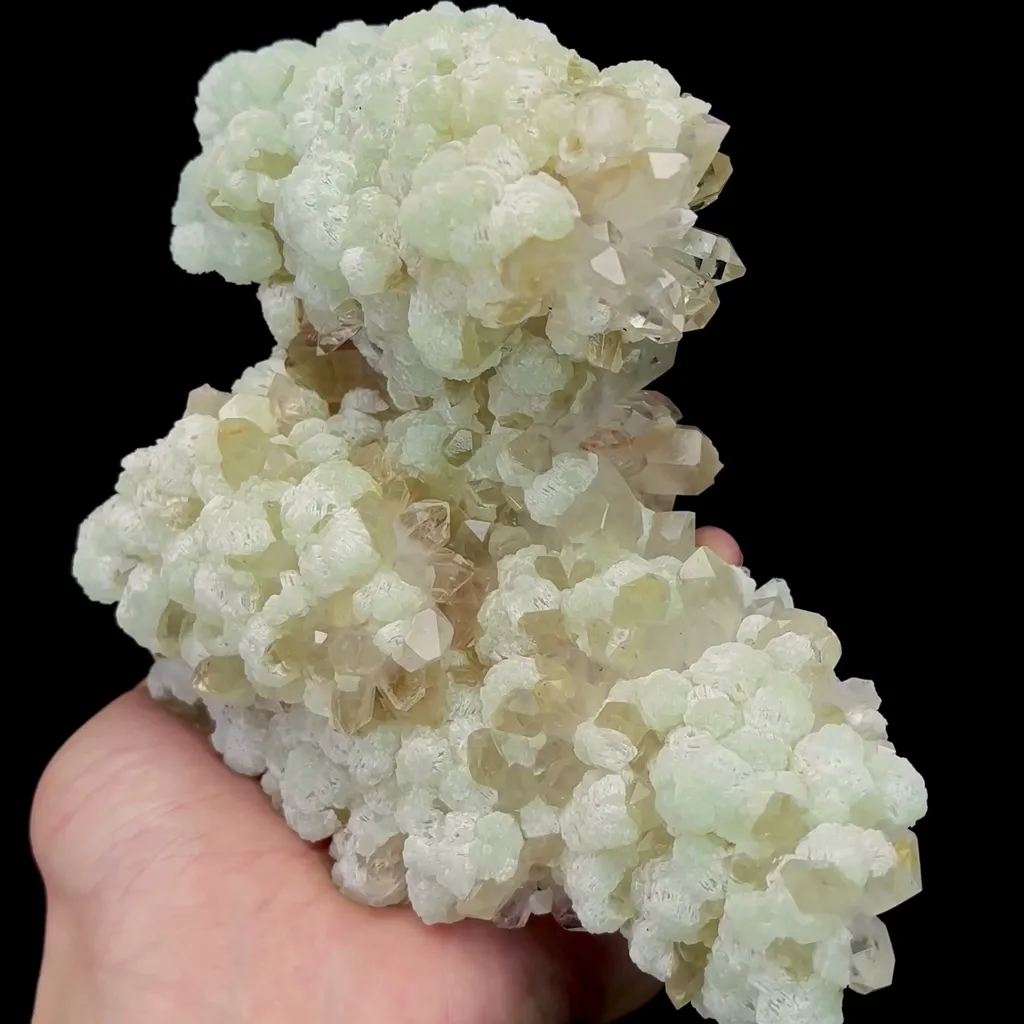 Natural Prehnite and Crystal Mineral Specimen,High Quality Specimen,ZHAOTONG,YUNNAN,CHINA(160*73*118mm) image