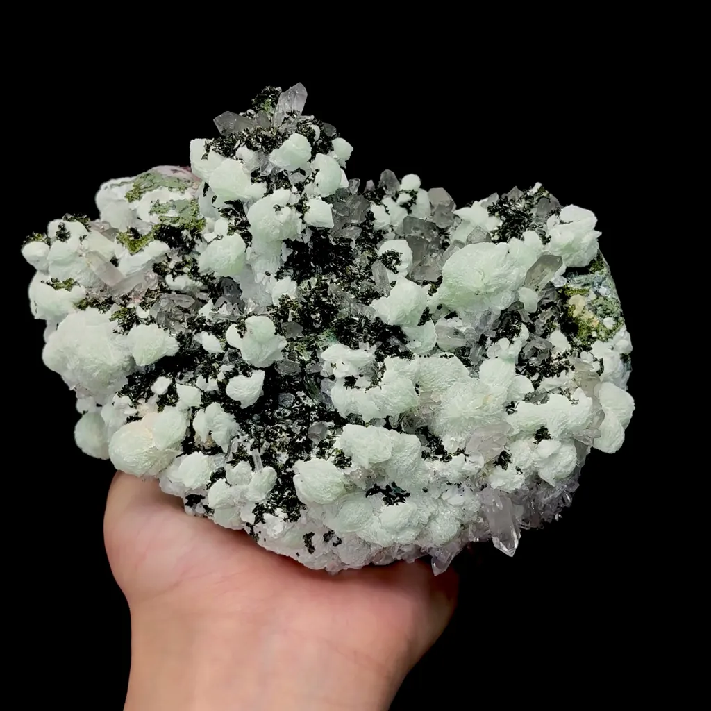 Natural Prehnite and Epidote Mineral Specimen,High Quality Specimen,ZHAOTONG,YUNNAN,CHINA(160*110*100mm) - image 4