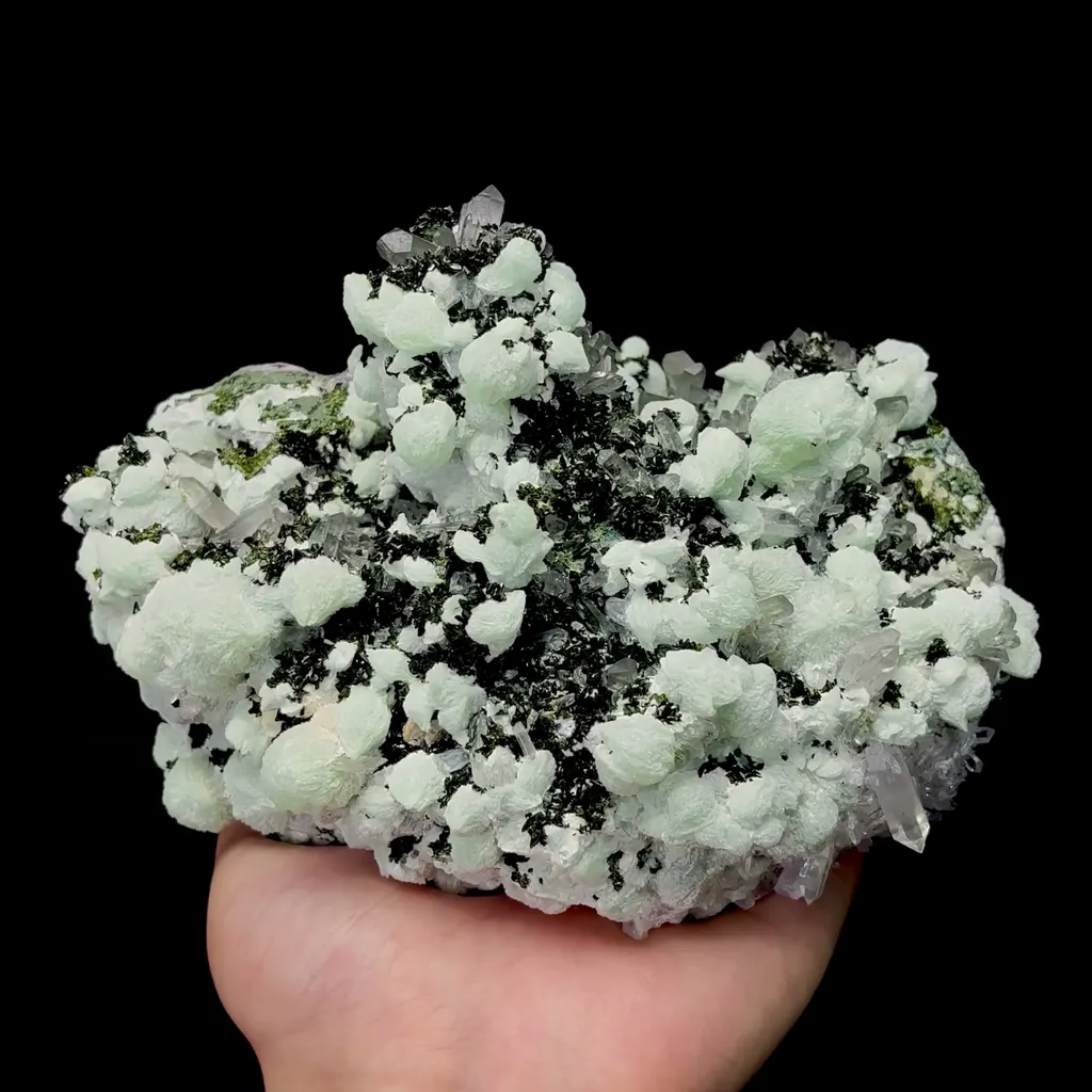 Natural Prehnite and Epidote Mineral Specimen,High Quality Specimen,ZHAOTONG,YUNNAN,CHINA(160*110*100mm) image
