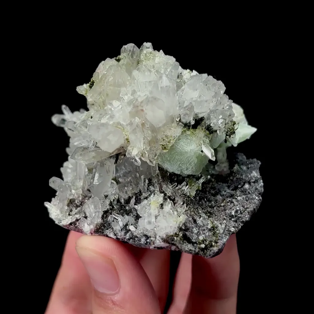 Natural Prehnite and Epidote Mineral Specimen,High Quality Specimen,ZHAOTONG,YUNNAN,CHINA(65*60*47mm) image