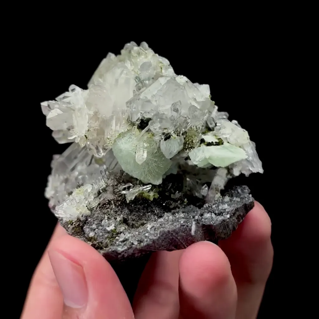 Natural Prehnite and Epidote Mineral Specimen,High Quality Specimen,ZHAOTONG,YUNNAN,CHINA(65*60*47mm) - image 3