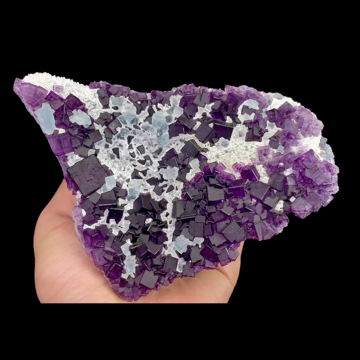Natural Purple and Blue Cubic Fluorite, Mineral Specimen:Zhejiang,China (150*105*40MM) image