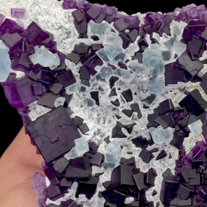 Natural Purple and Blue Cubic Fluorite, Mineral Specimen:Zhejiang,China (150*105*40MM) - image 3