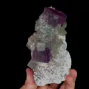 Natural Purple and Green Cubic Fluorite and Quartz, Mineral Specimen: Inner Mongolia,China (80*120*70MM) - image 6
