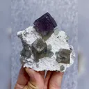 Natural Purple and Green Cubic Fluorite Mineral Specimen,High Quality Specimen,INNER MONGOLIA,CHINA(70*70*30mm) - image 2