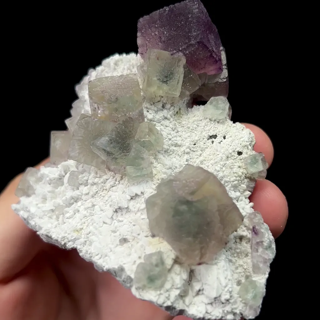 Natural Purple and Green Cubic Fluorite Mineral Specimen,High Quality Specimen,INNER MONGOLIA,CHINA(70*70*30mm) - image 5