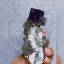 Natural Purple and Green Cubic Fluorite Mineral Specimen,High Quality Specimen,INNER MONGOLIA,CHINA(70*70*30mm) - image 4