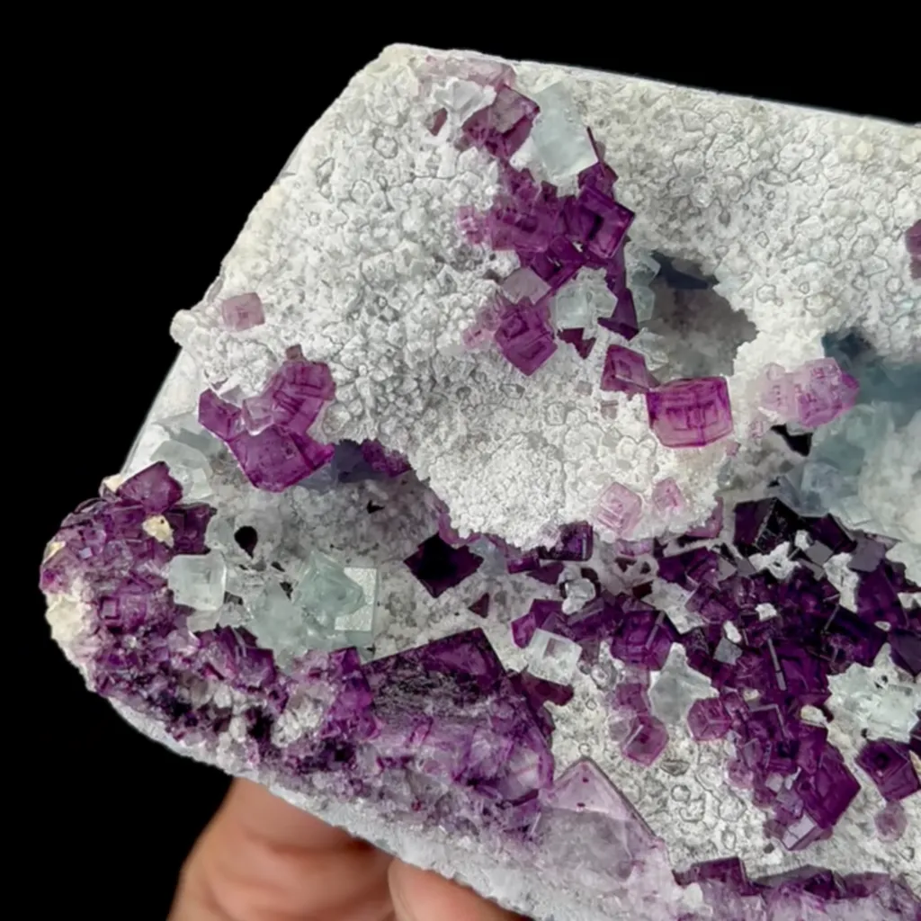 Natural Purple and Green Fluorite Cube Mineral Specimen,High Quality Bicolored Fluorite:ZheJiang(135*95*35mm) - image 4