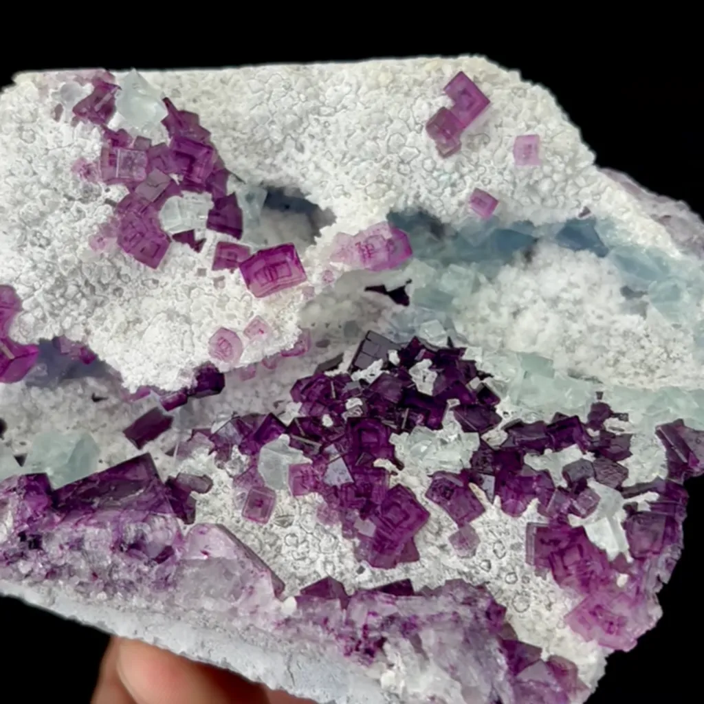 Natural Purple and Green Fluorite Cube Mineral Specimen,High Quality Bicolored Fluorite:ZheJiang(135*95*35mm) - image 5