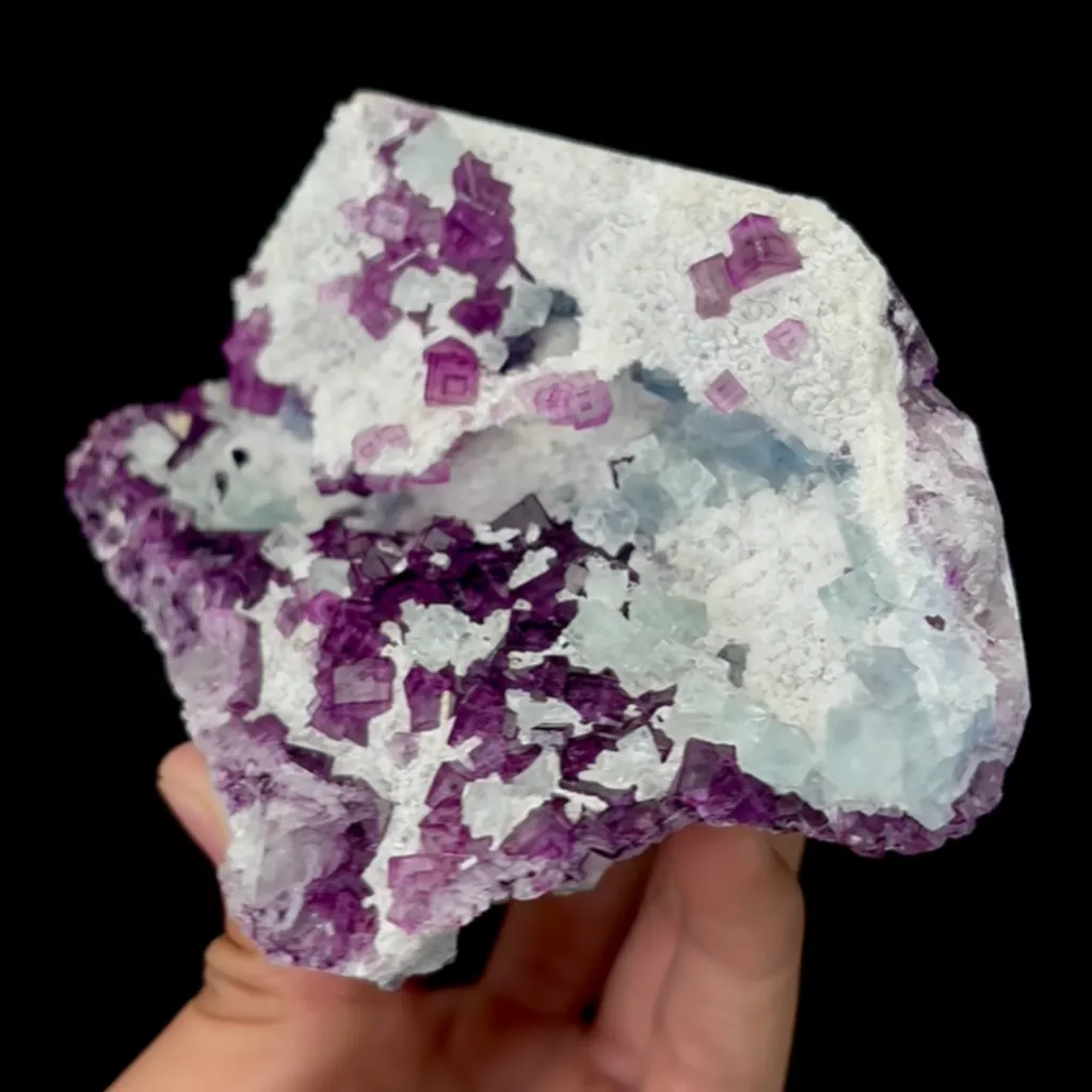 Natural Purple and Green Fluorite Cube Mineral Specimen,High Quality Bicolored Fluorite:ZheJiang(135*95*35mm) - image 6