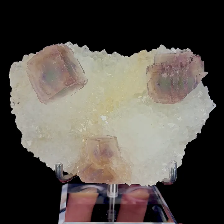 Natural Purple and Green Phantom Fluorite and Quartz Cluster, Mineral Specimen:Zhejiang,China (105*70*40MM) - image 4