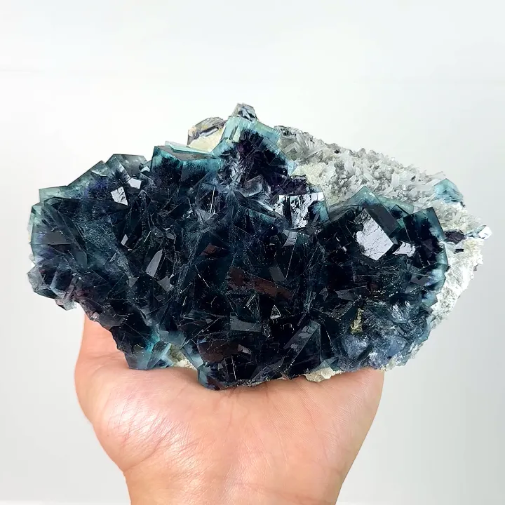 Natural Purple Blue Fluorite,Cube Mineral Specimen:YINDU (155*55*100mm) image