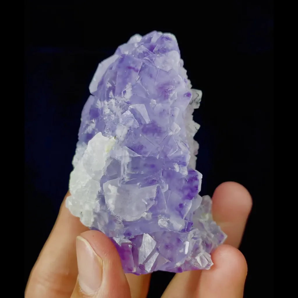 Natural Purple Cube Fluorite and Quartz Symbiosis comes from Yaogangxian,Hunan 50*45*65MM - image 2