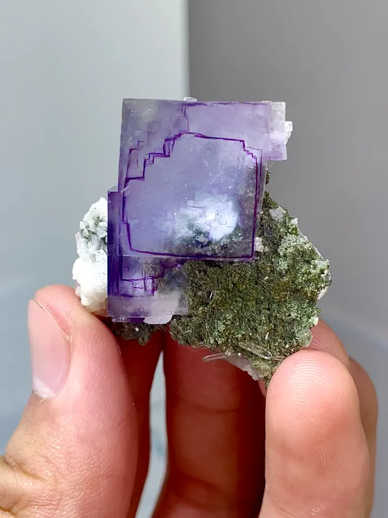 Natural Purple Cube Fluorite Hunan Yaogangxian 45*35*15 MM image
