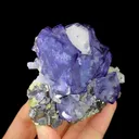 Natural Purple Cubic Fluorite and Arsenopyrite and Quartz Symbiosis comes from Yaogangxian,Hunan 70*25*60MM - image 2
