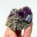 Natural Purple Cubic Fluorite and Arsenopyrite, Mineral Specimen: Yaogangxian,Hunan (55*45*35MM) - image 1
