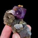 Natural Purple Cubic Fluorite and Arsenopyrite, Mineral Specimen:Yaogangxian,Hunan (40*55*30MM) - image 4