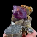 Natural Purple Cubic Fluorite and Arsenopyrite, Mineral Specimen:Yaogangxian,Hunan (40*55*30MM) - image 3