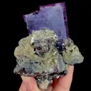 Natural Purple Cubic Fluorite and Arsenopyrite, Mineral Specimen:Yaogangxian,Hunan (60*55*80MM) - image 7