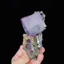 Natural Purple Cubic Fluorite and Arsenopyrite, Mineral Specimen:Yaogangxian,Hunan (65*115*35MM) - image 2