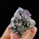 Natural Purple Cubic Fluorite and Arsenopyrite Symbiosis comes from Yaogangxian,Hunan 60*50*25MM - image 2