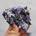 Natural Purple Cubic Fluorite and Black Wolframite Symbiosis comes from Yaogangxian,Hunan 95*80*45MM - image 6