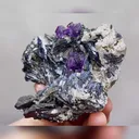 Natural Purple Cubic Fluorite and Black Wolframite Symbiosis comes from Yaogangxian,Hunan 95*80*45MM - image 3