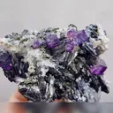 Natural Purple Cubic Fluorite and Black Wolframite Symbiosis comes from Yaogangxian,Hunan 95*80*45MM - image 4