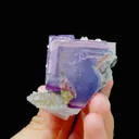 Natural Purple Cubic Fluorite and Calcite and Arsenopyrite Symbiosis comes from Yaogangxian,Hunan 50*50*65MM - image 2