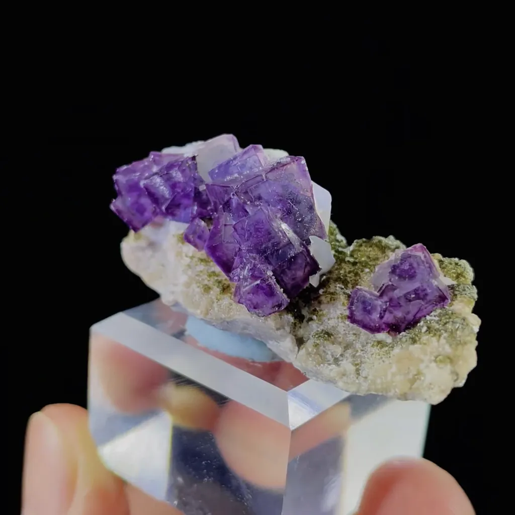 Natural Purple Cubic Fluorite and Calcite comes from Yaogangxian,Hunan 45*15*20MM - image 3