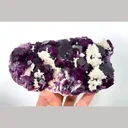 Natural Purple Cubic Fluorite and Calcite, Mineral Specimen:Anhui,China (150*85*50MM) - image 1