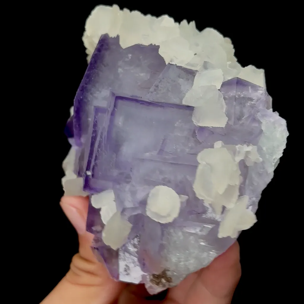 Natural Purple Cubic Fluorite and Calcite Mineral Specimen,High Quality Specimen,XIANGHUALING,HUNAN,CHINA(100*80*55mm) - image 5