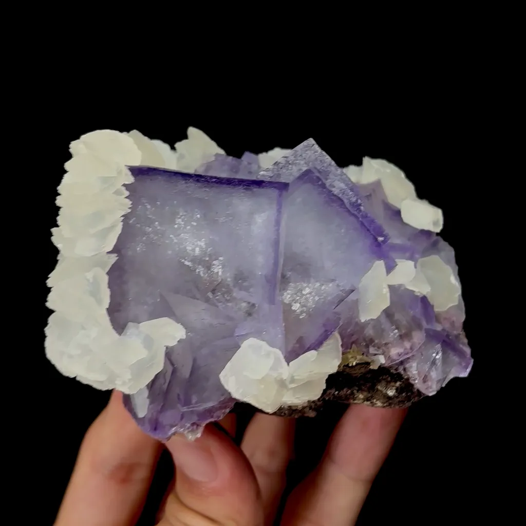Natural Purple Cubic Fluorite and Calcite Mineral Specimen,High Quality Specimen,XIANGHUALING,HUNAN,CHINA(100*80*55mm) - image 4