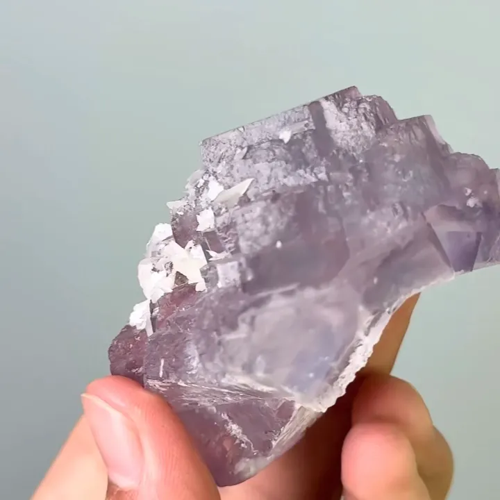 Natural Purple Cubic Fluorite and Calcite, Mineral Specimens: Yaogangxian,Hunan (60*55*50MM) - image 3