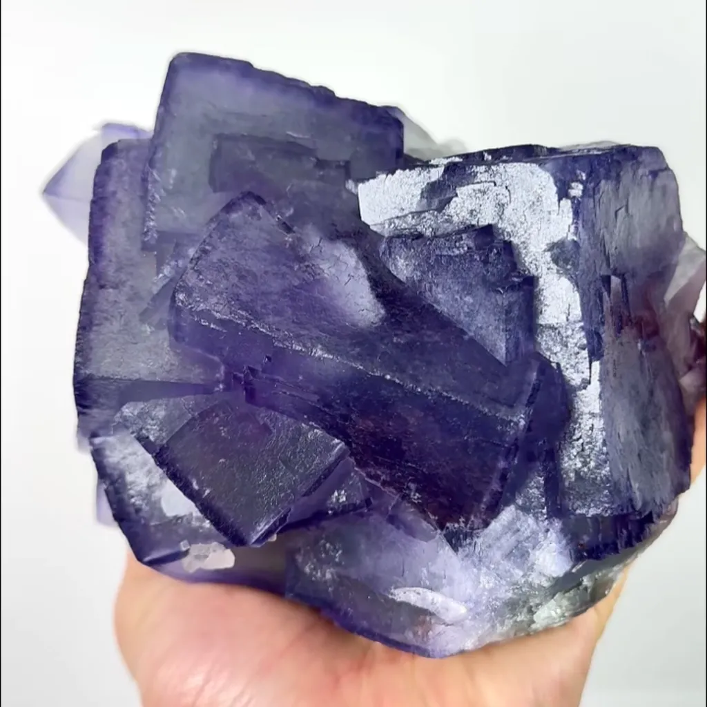 Natural Purple Cubic Fluorite and Calcite, Mineral Specimen:Xianghualing,Hunan (130*130*90MM) - image 2